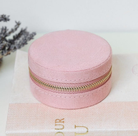 Schmuckbox rund klein Velours, mehrere Farben