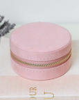 Schmuckbox rund klein Velours, mehrere Farben
