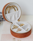 Schmuckbox rund klein Velours, mehrere Farben