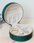 Schmuckbox rund klein Velours, mehrere Farben
