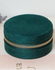 Schmuckbox rund klein Velours, mehrere Farben
