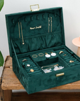 Schmuckbox Velours groß zweistöckig