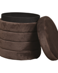 Pouff mit Deckel dunkelbraun