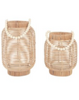 Laterne Rattan mit Perlendetail, 2 Größen