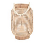 Laterne Rattan mit Perlendetail, 2 Größen