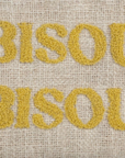 Tasche bestickt Bisou Bisou mit Bogenkante