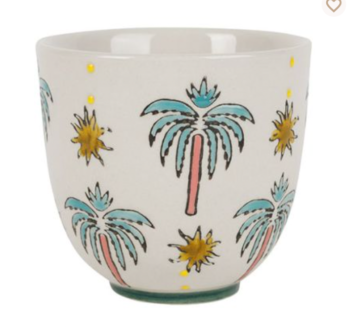 Tasse Espresso mit Palmen bunt