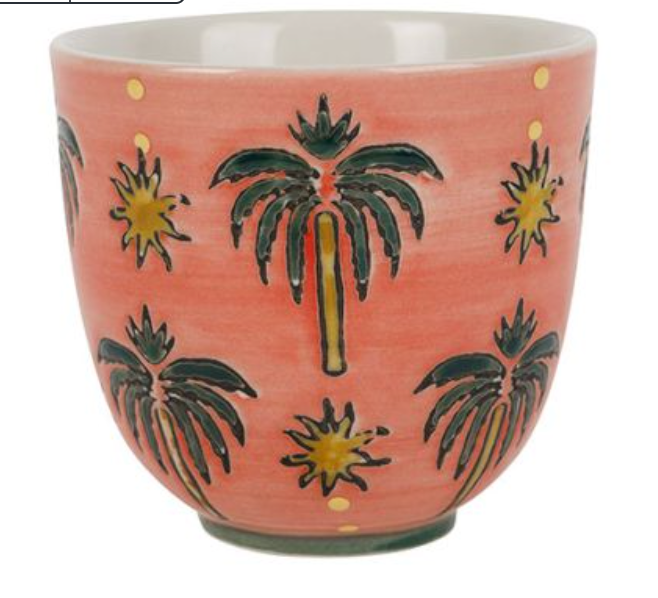 Tasse Espresso mit Palmen bunt