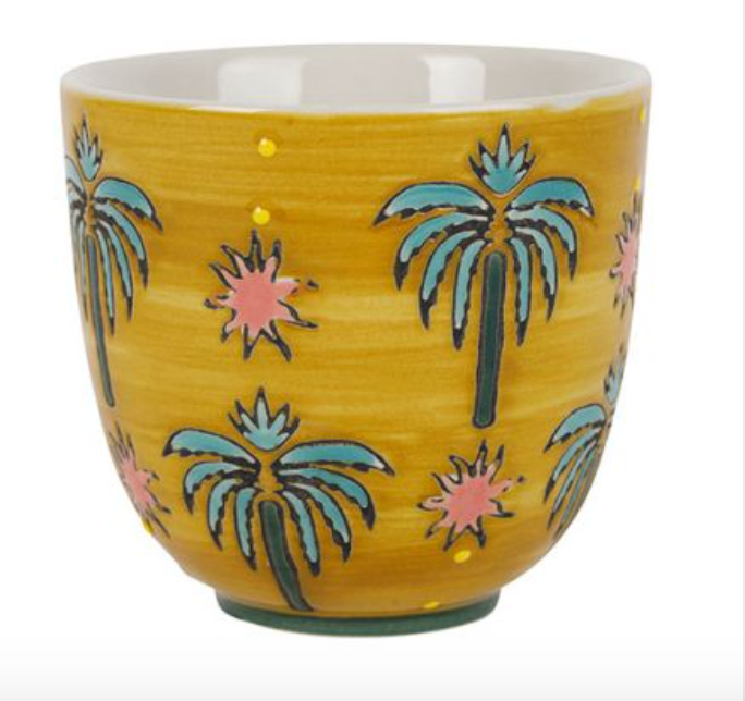 Tasse Espresso mit Palmen bunt