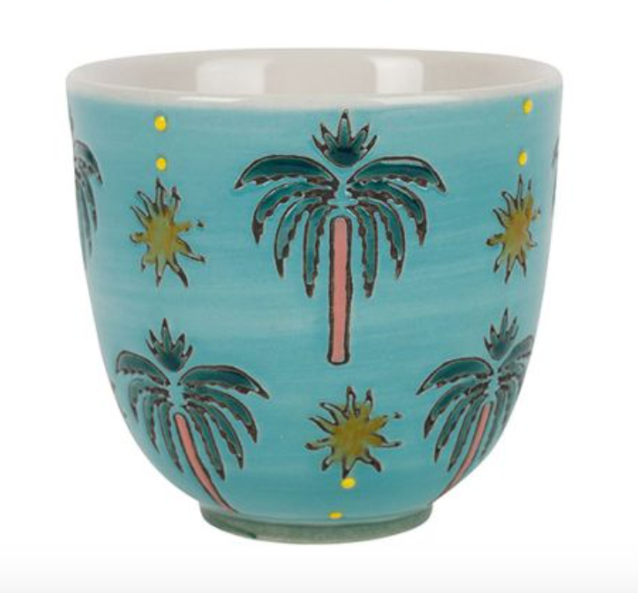 Tasse Espresso mit Palmen bunt