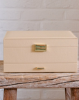 Schmuckbox Kunstleder mit Schublade L zweistöckig