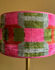 Lampenschirm Samt pink/grün