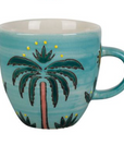Tasse Espresso multicolor Palme mit Henkel