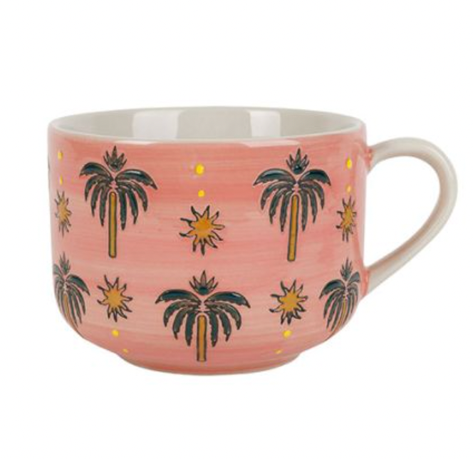Tasse groß mit Palmen