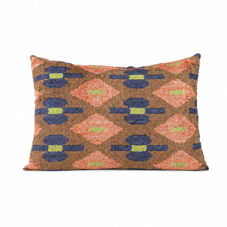 Kissen Ikat Samt Blumen braun/rosa/blau,grün, 40x60cm (Kopie)