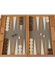 Backgammon Holz mit Leder
