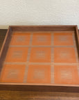 Tablett orange braun quadratisch