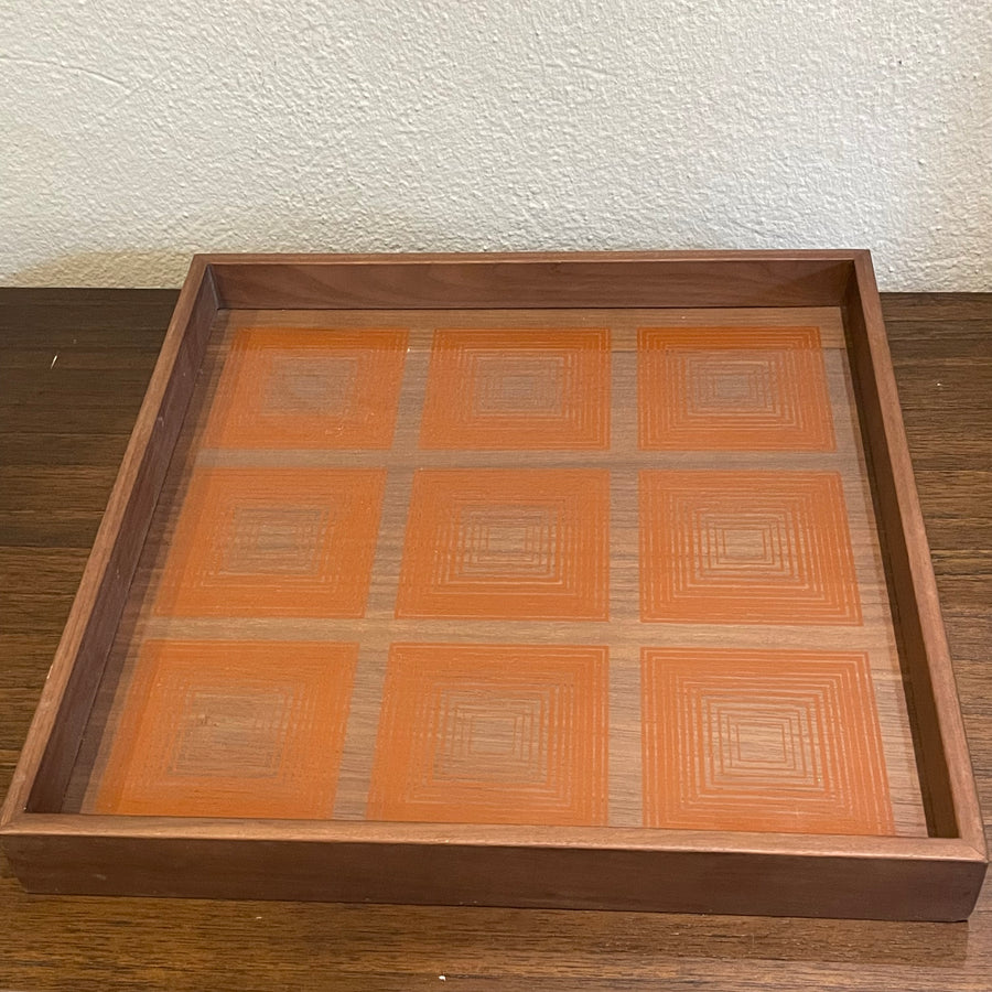 Tablett orange braun quadratisch