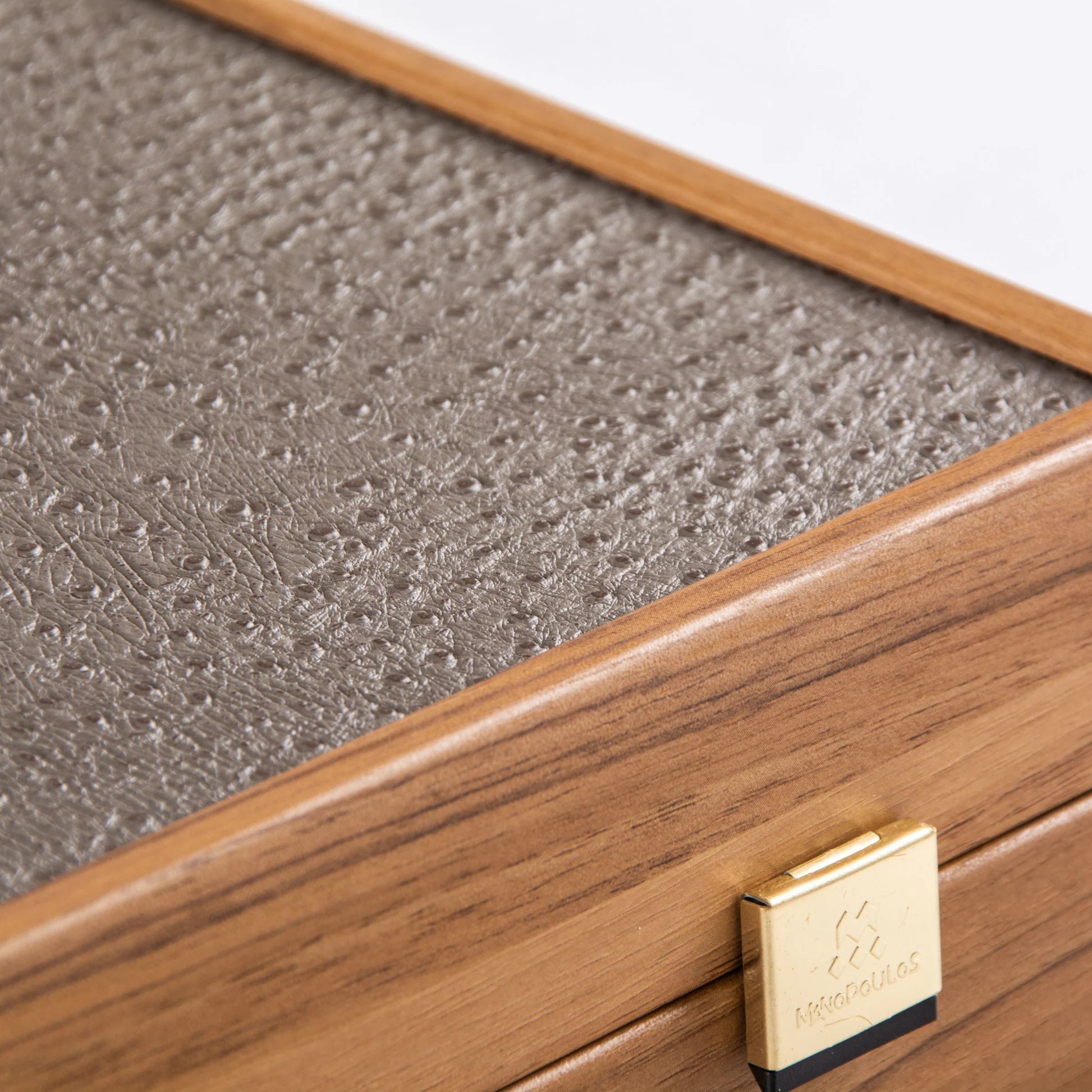 Backgammon Holz mit Leder