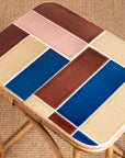 Beistelltisch Fliesen multicolor/ Rattan