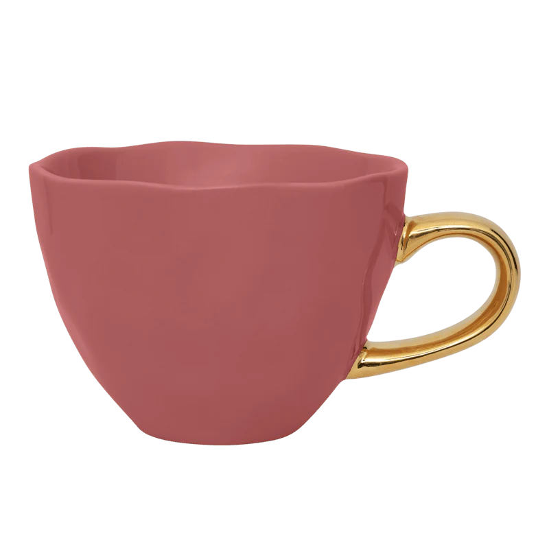 Tasse gross mit goldenem Henkel