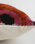 Kissen Ikat Samt dunkelorange Punkte 45x45 cm