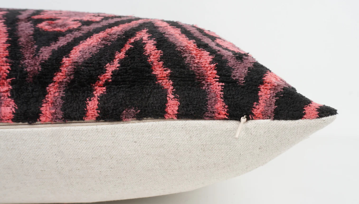 Kissen Ikat 50x50 rosé/ grau/ schwarz