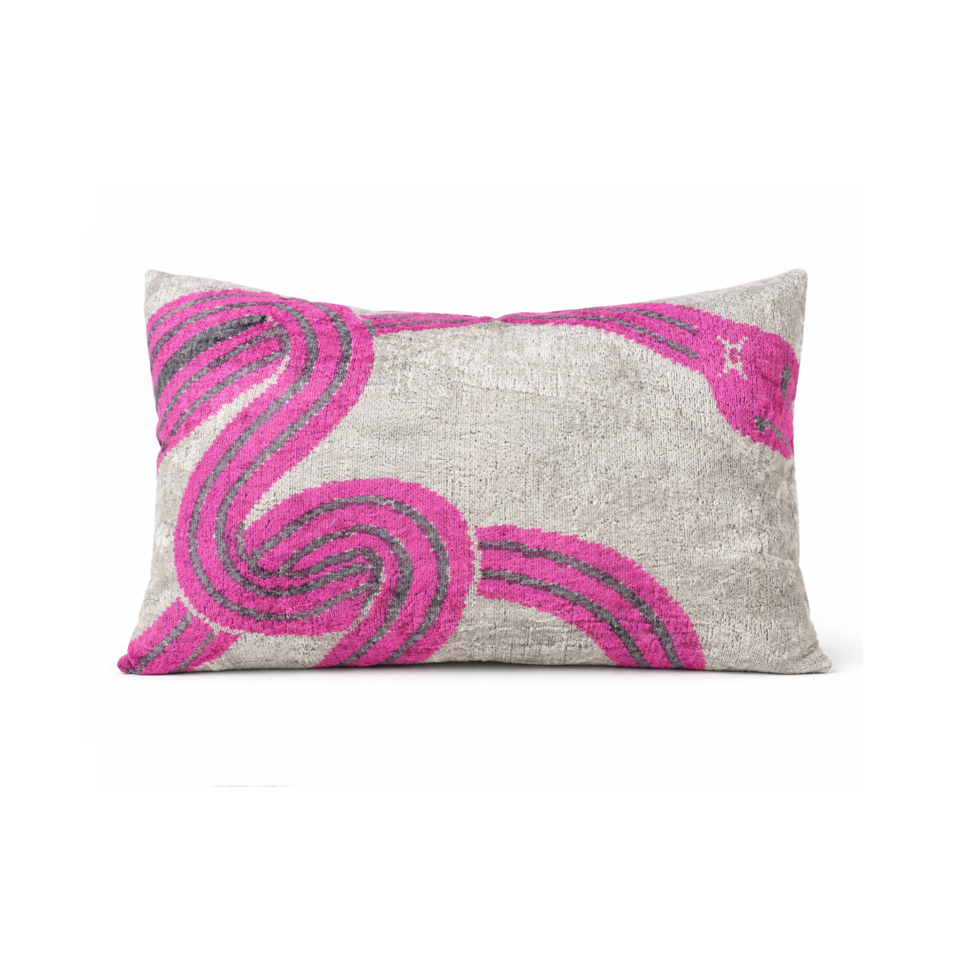 Kissen Ikat Samt 40x60cm,  Schlange