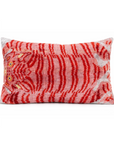 Kissen Ikat Samt 40x60cm,  Tiger rosa/rot