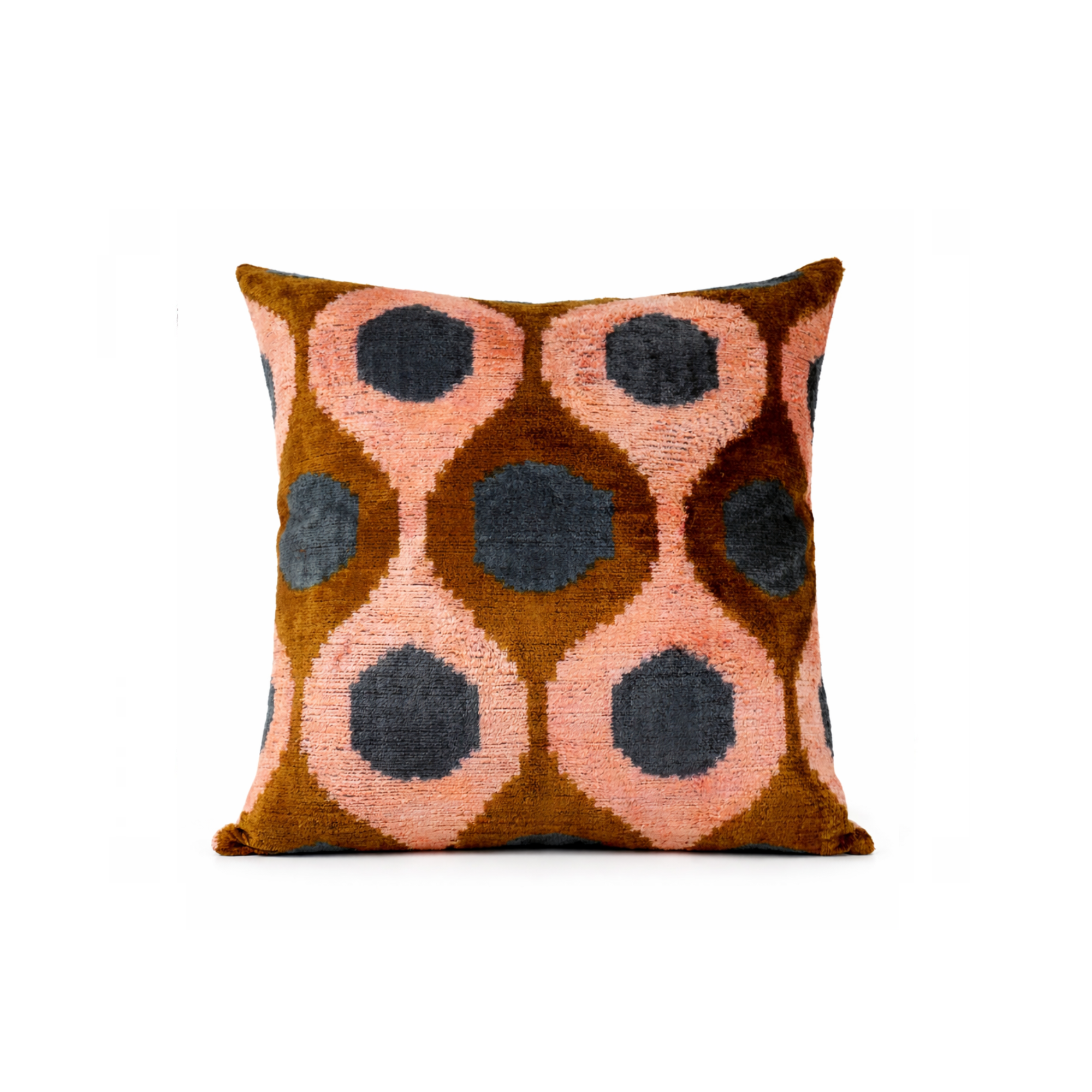 Kissen Ikat 50x50 nougat/ lachs / petrol