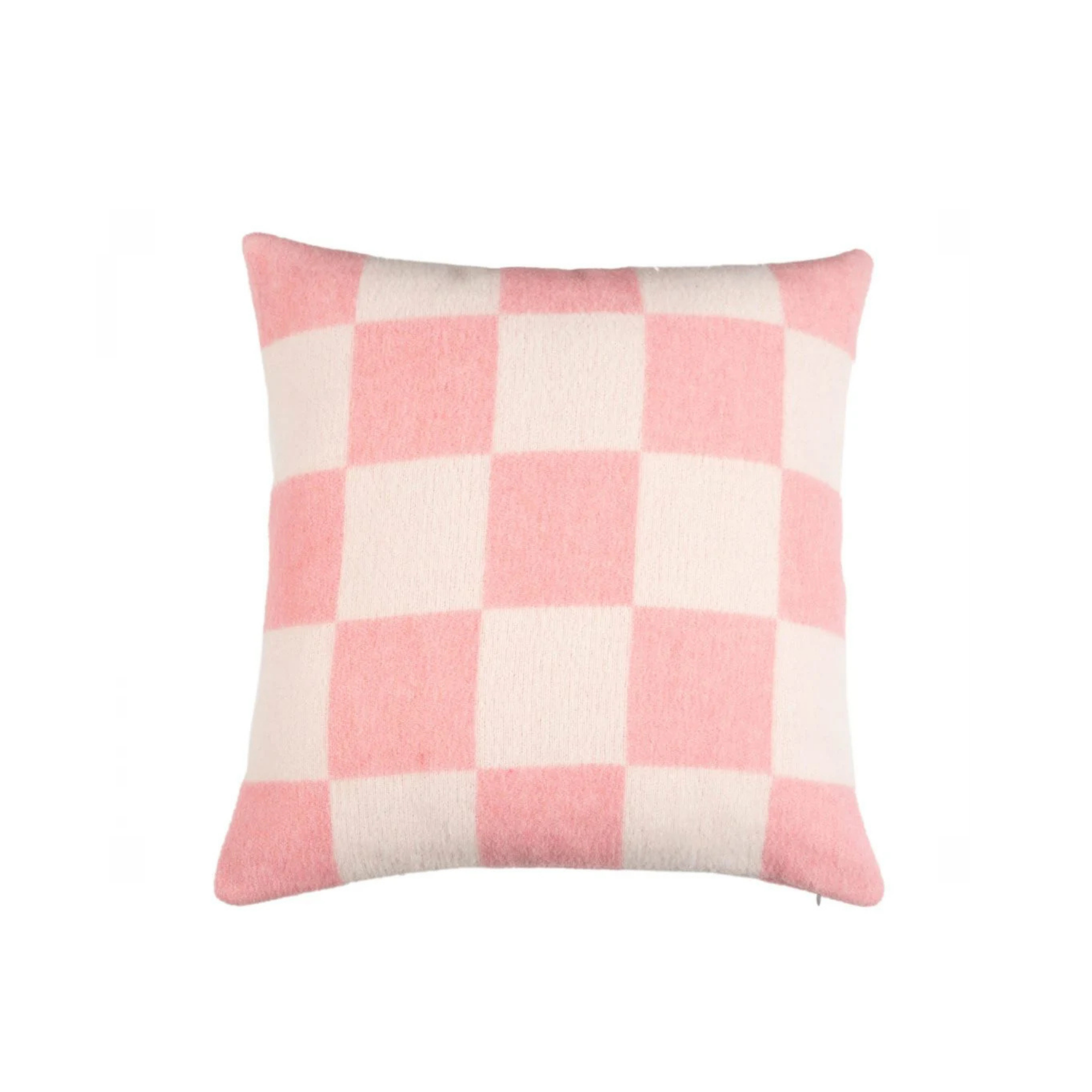 Kissen Karo colour-block rosa