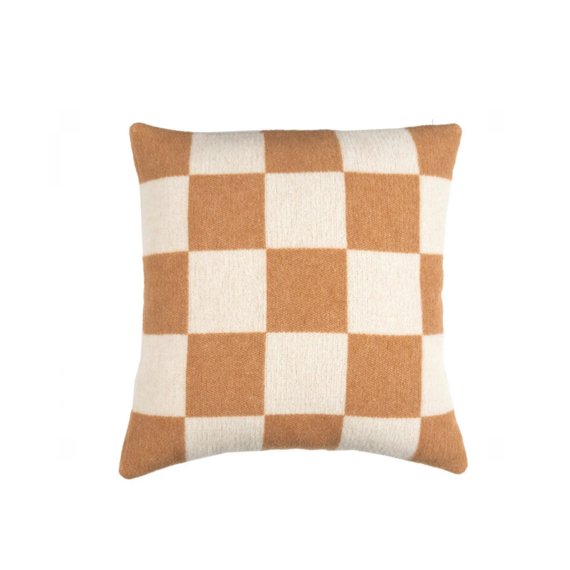 Kissen Karo colour-block karamell