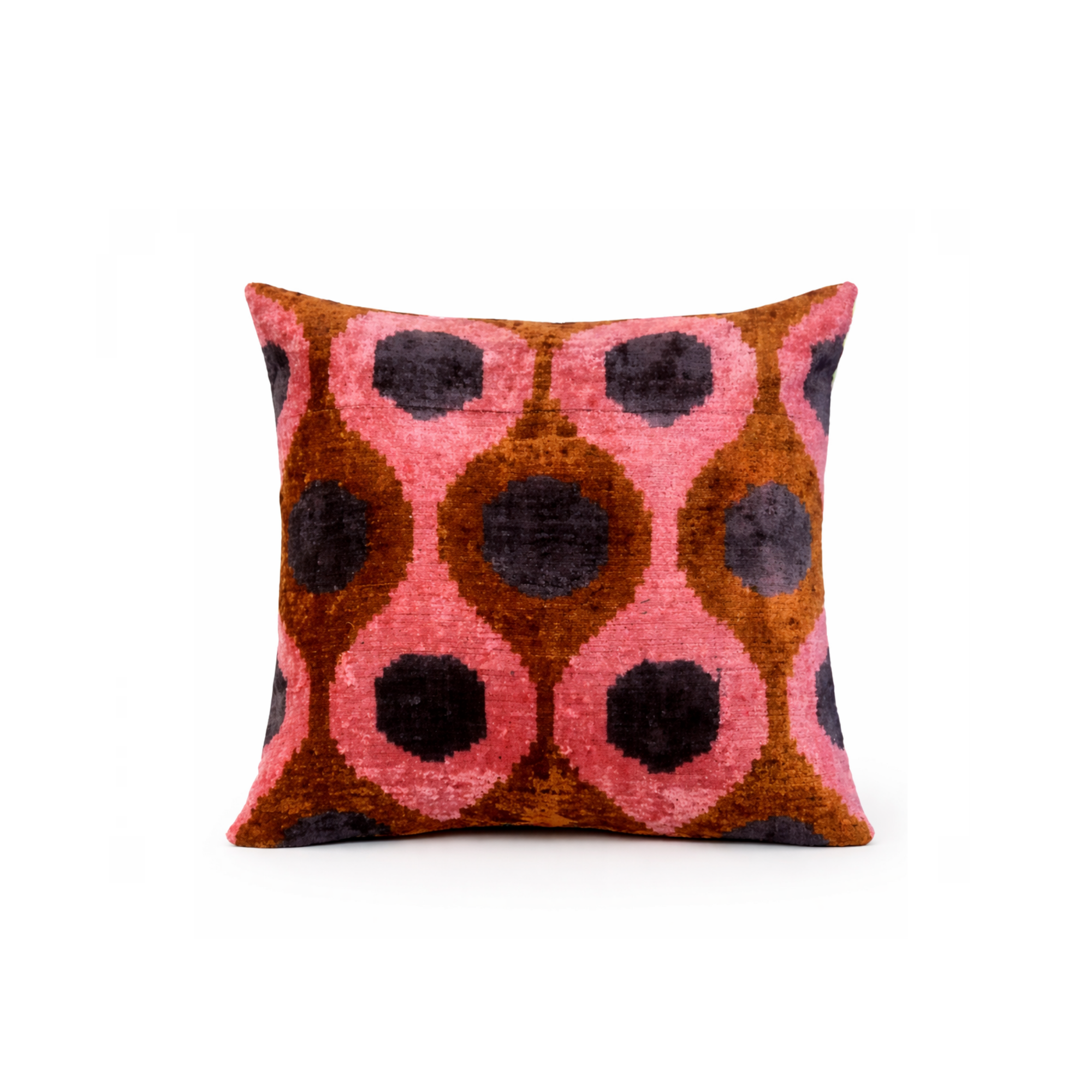 Kissen Ikat 50x50 rosa/karamell/braun