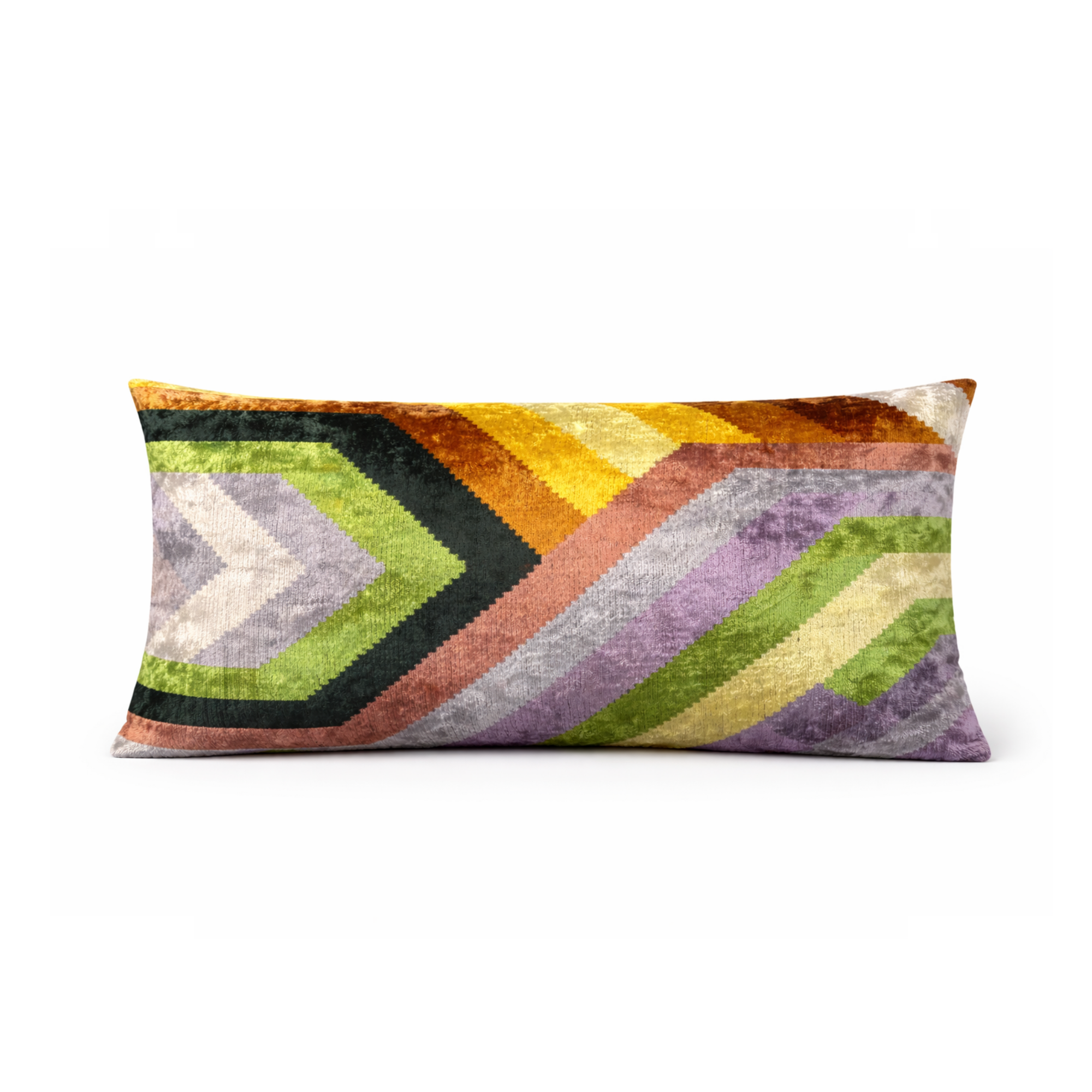 Kissen Ikat Samt 40x60cm multicolor