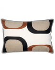 Kissen Stickerei halbrund - Rückseite uni beige und wollweiß - 40/60 cm
