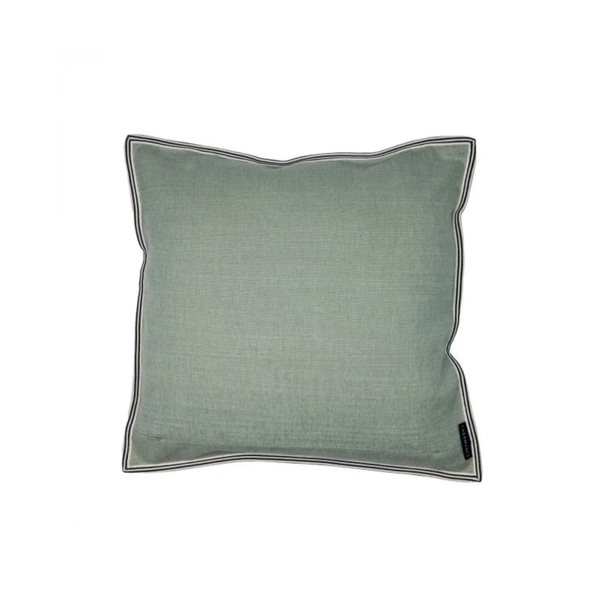Kissen Stickerei halbrund - Rückseite uni jade - 45/45cm