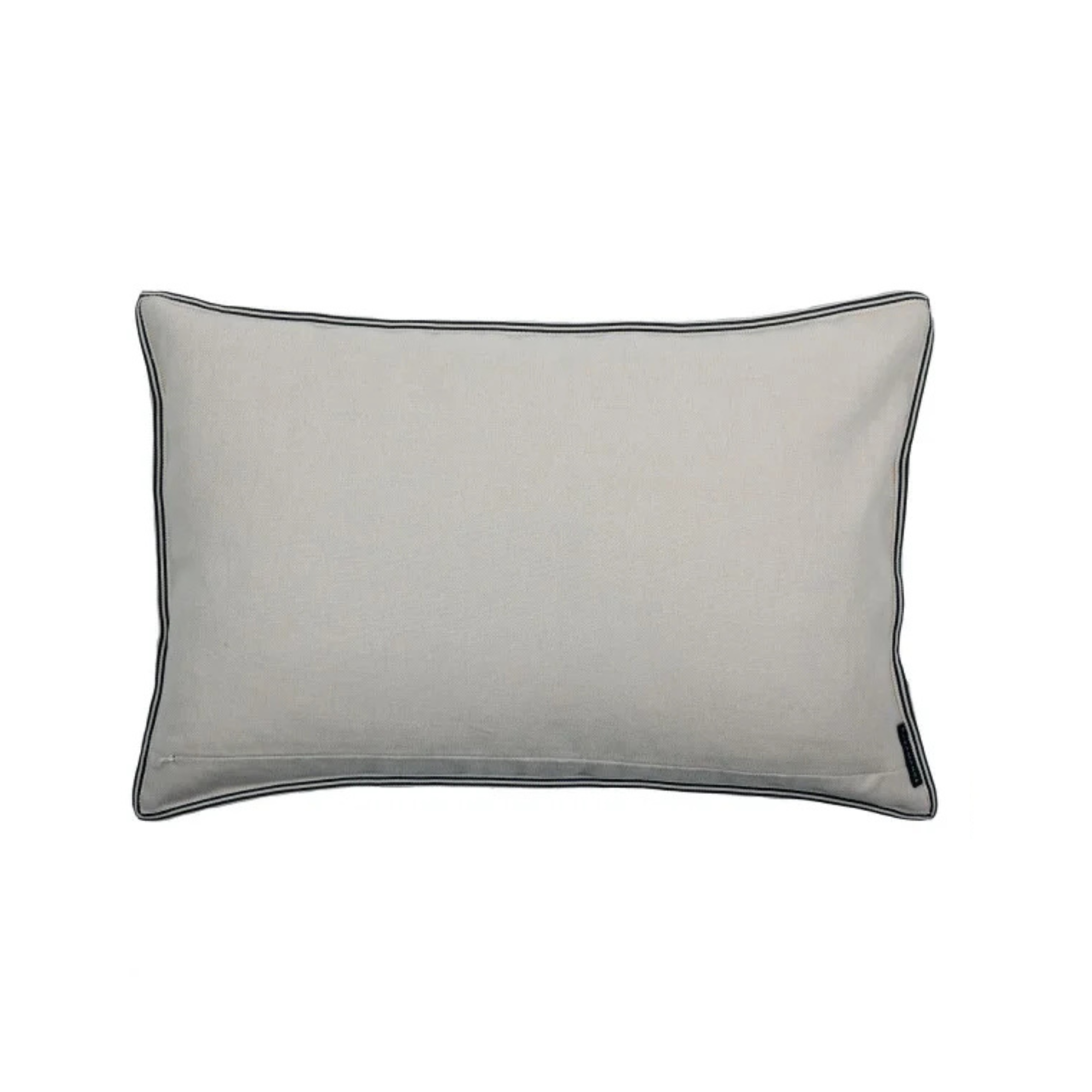 Kissen Stickerei geometrisch mint/ocker - Rückseite uni beige