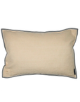 Kissen Stickerei halbrund - Rückseite uni beige und wollweiß - 40/60 cm