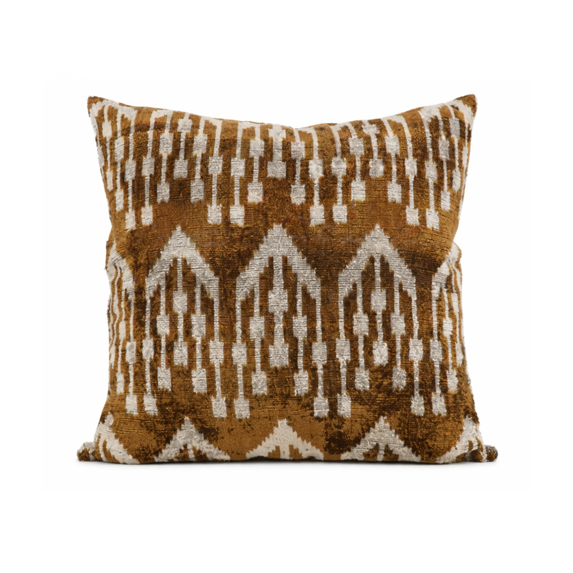 Kissen Ikat Samt braun 50x50cm