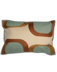 Kissen Stickerei halbrund - Rückseite uni beige und wollweiß - 40/60 cm
