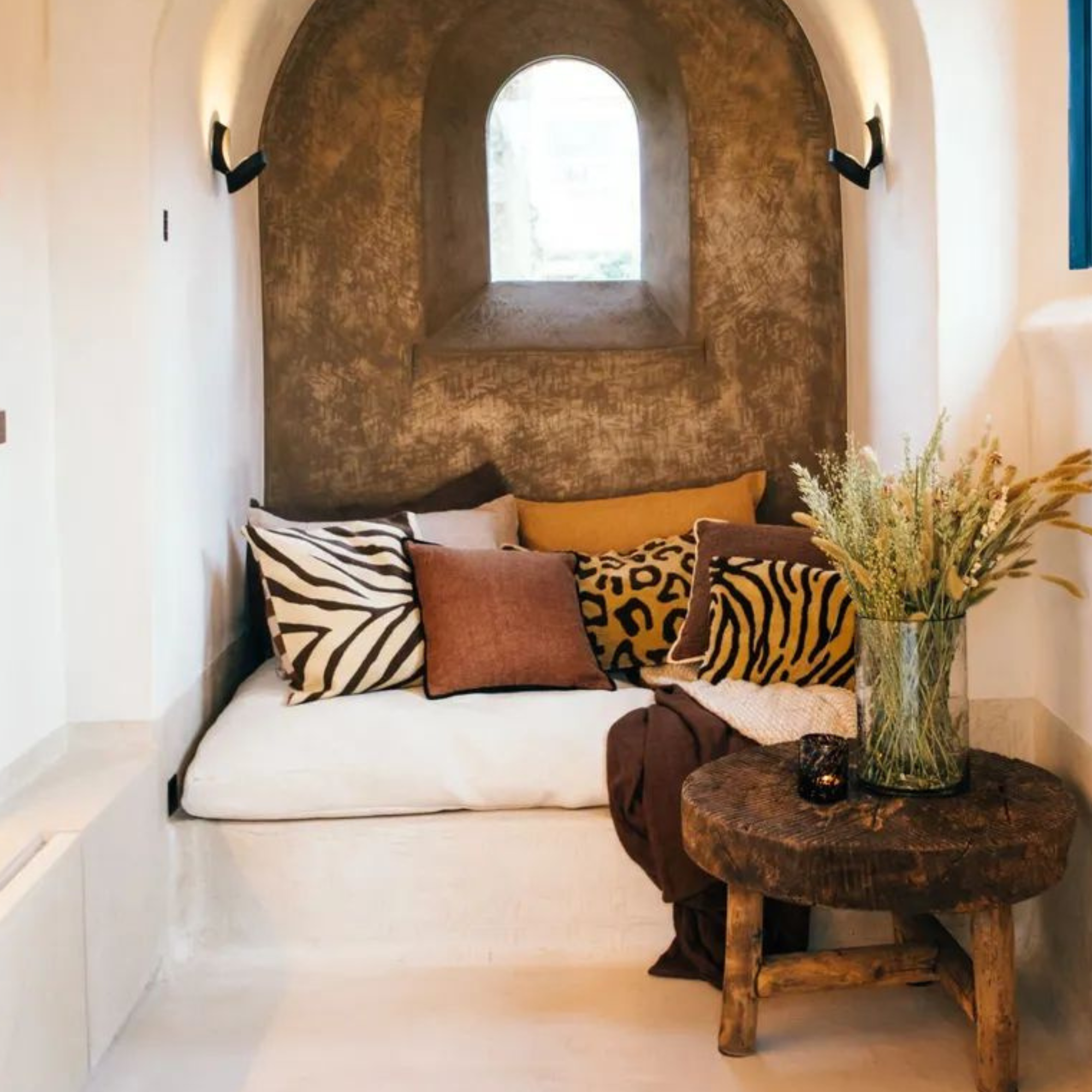 Kissen Zebra braun weiß