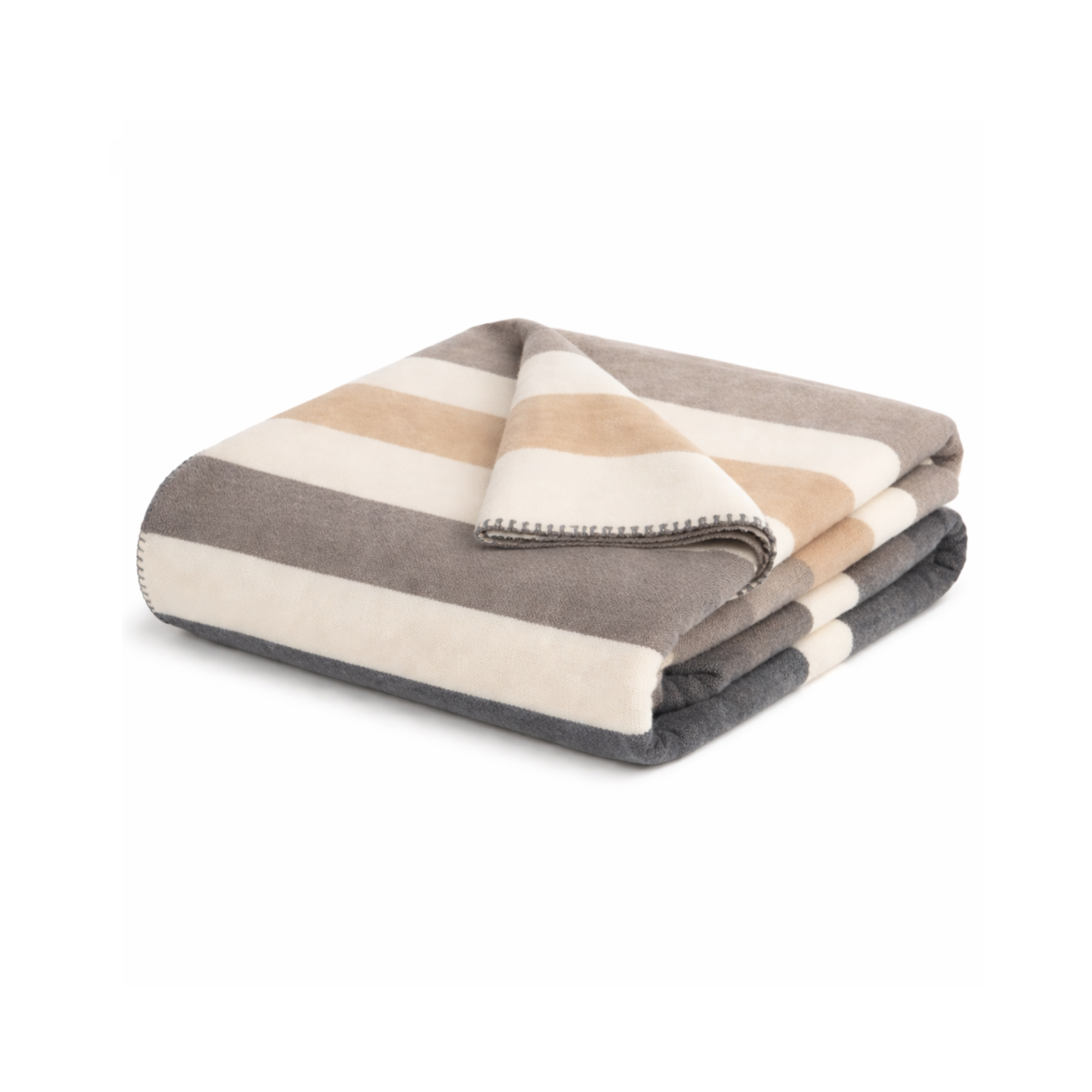 Decke 150 x 200cm grau/braun gestreift
