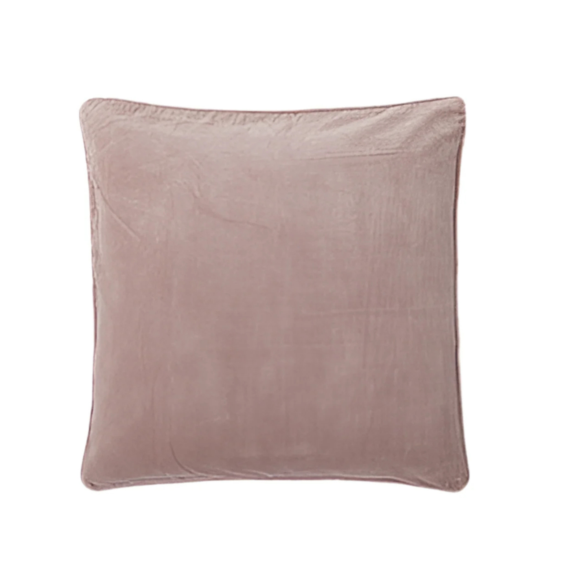 Kissen Samt mauve mit Paspel Ton in Ton, 45 x 45 cm