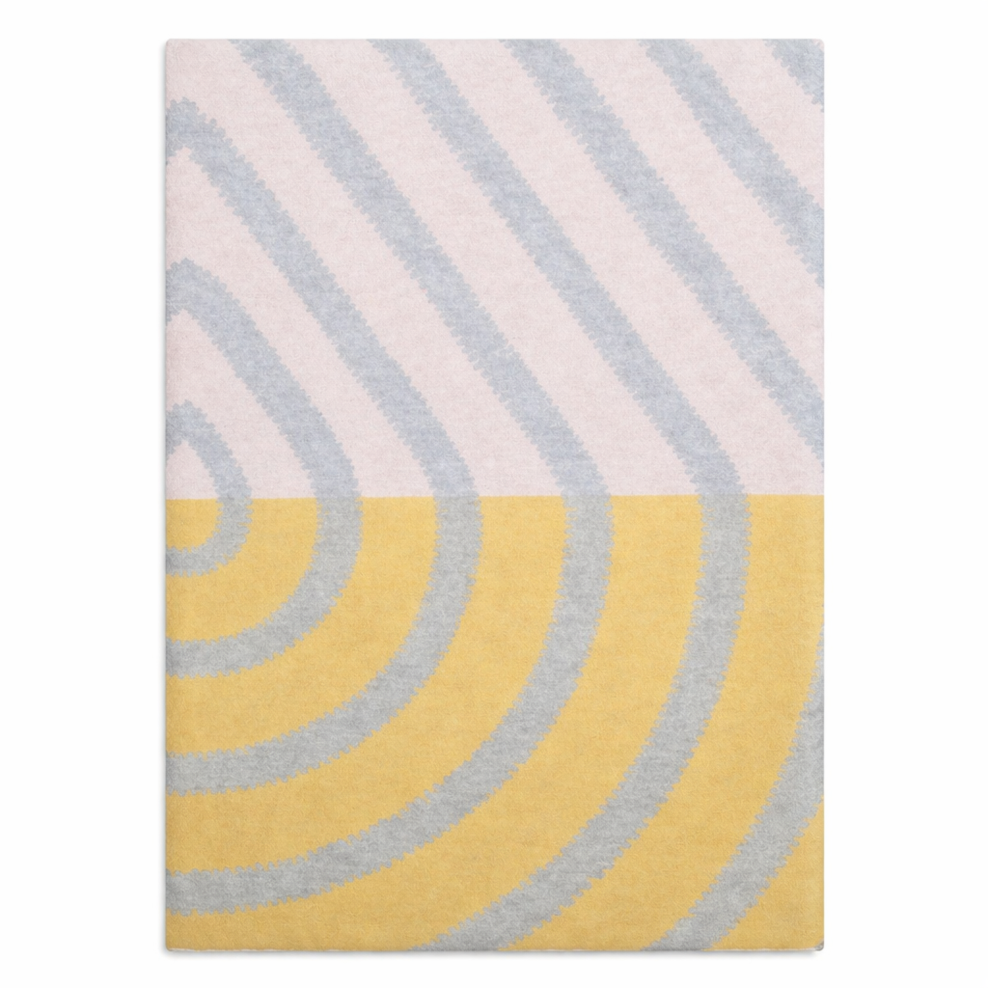 Decke Jacquard Linien , 130x200cm rosa/ grau / gelb