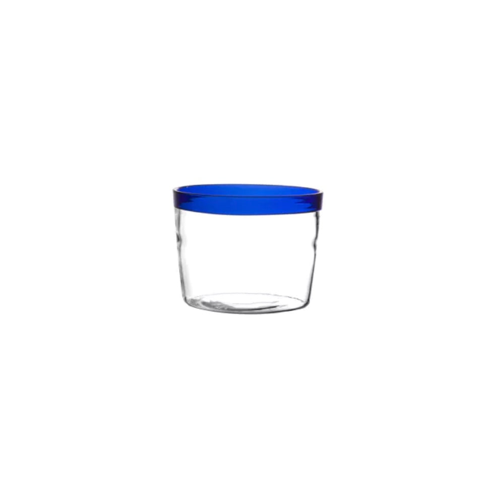Glas mit grüner Kante, mundgeblasen klein
