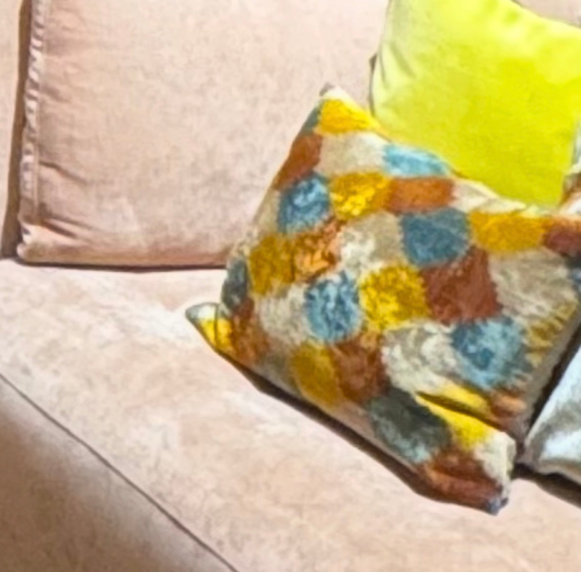 Kissen Ikat Samt 40x50cm Kacheln