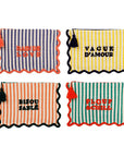 Pochette mit Quaste, gestreift, mehrere Farben und Statements