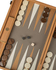 Backgammon Holz mit Leder