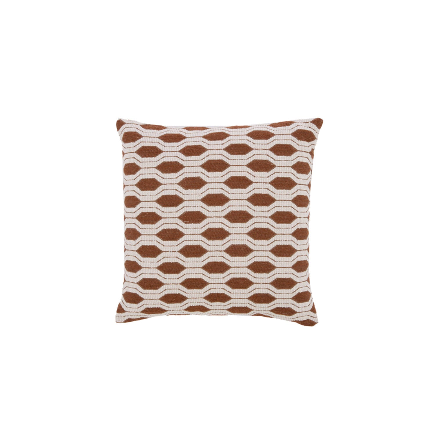 Kissen creme-braun Retro-Optik