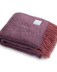 Decke Mohair Melange bordeaux/aubergine